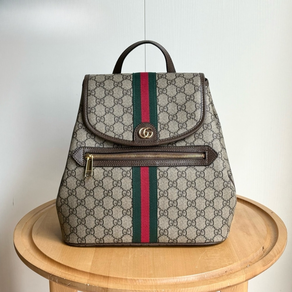 GUCCI OPHIDIA MEDIUM BACKPACK BEIGE AND DARK BROWN 30CM 836855 FAE0J 9867 - Image 2