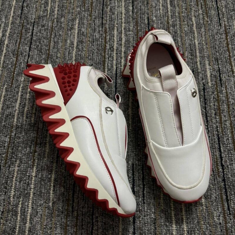Alternative view of CHRISTIAN LOUBOUTIN SHARKYLOUB SP SPIKES WHITE 1240428J679