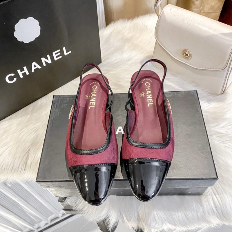 Alternative view of CHANEL SLINGBACK BURGUNDY G46000 B18056 NZS76