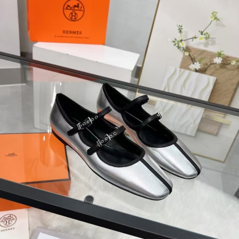Alternative view of HERMES LILIA BALLET FLAT SILVER H252042Z 52350