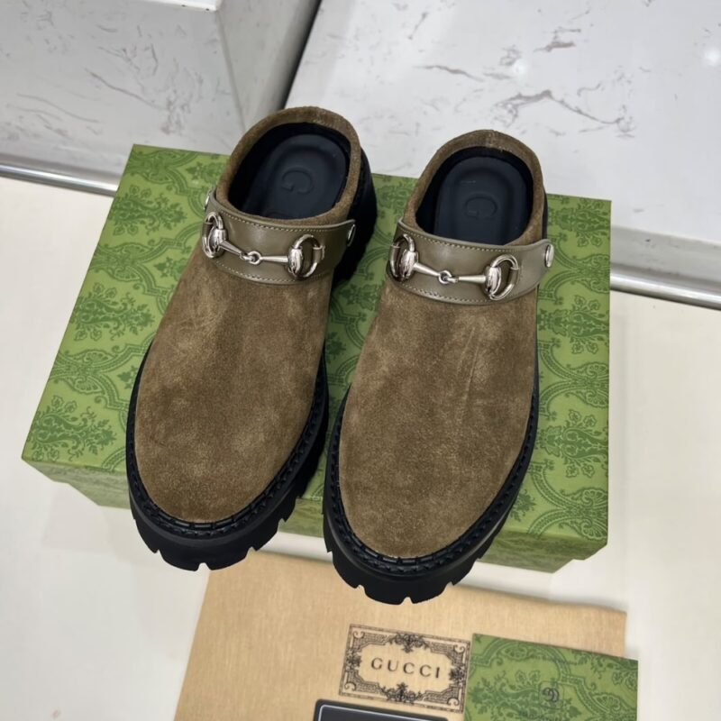 Alternative view of GUCCI WOMEN MULE WITH HORSEBIT DARK GREEN ‎835829 AAE3R 3037