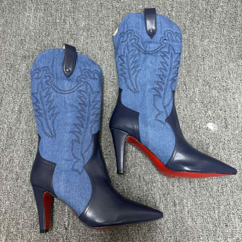 Alternative view of [SUPER VIP 1:1] CHRISTIAN LOUBOUTIN SANTIABOOTY 85 BOOTS DENIM BLUE 32404636603