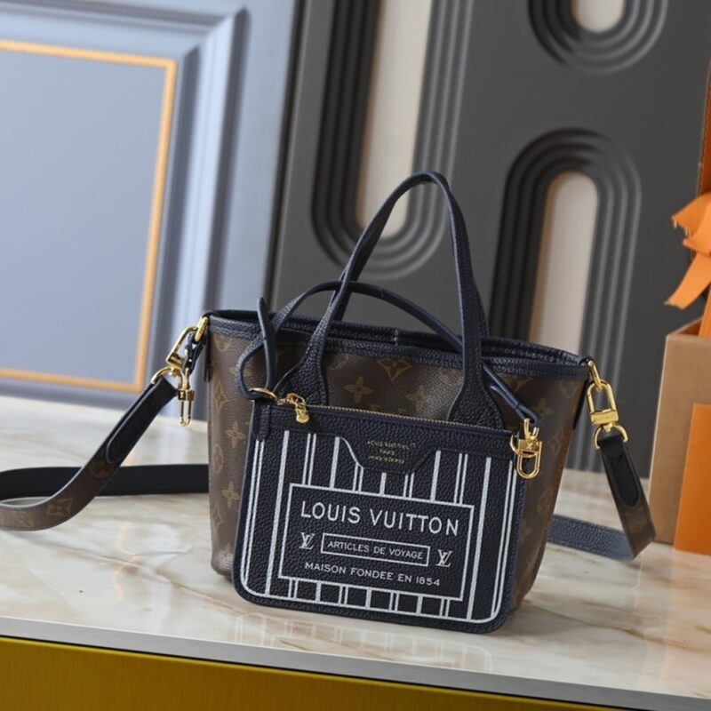 Alternative view of LOUIS VUITTON NEVERFULL BANDOULIÈRE INSIDE OUT BB MONOGRAM DARK BLUE 26CM