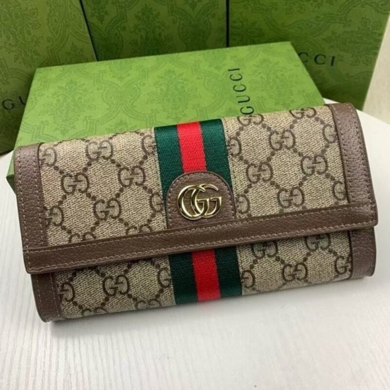 Alternative view of GUCCI OPHIDIA CONTINENTAL WALLET BROWN GG SUPREME 19CM 523153 96IWG 8745