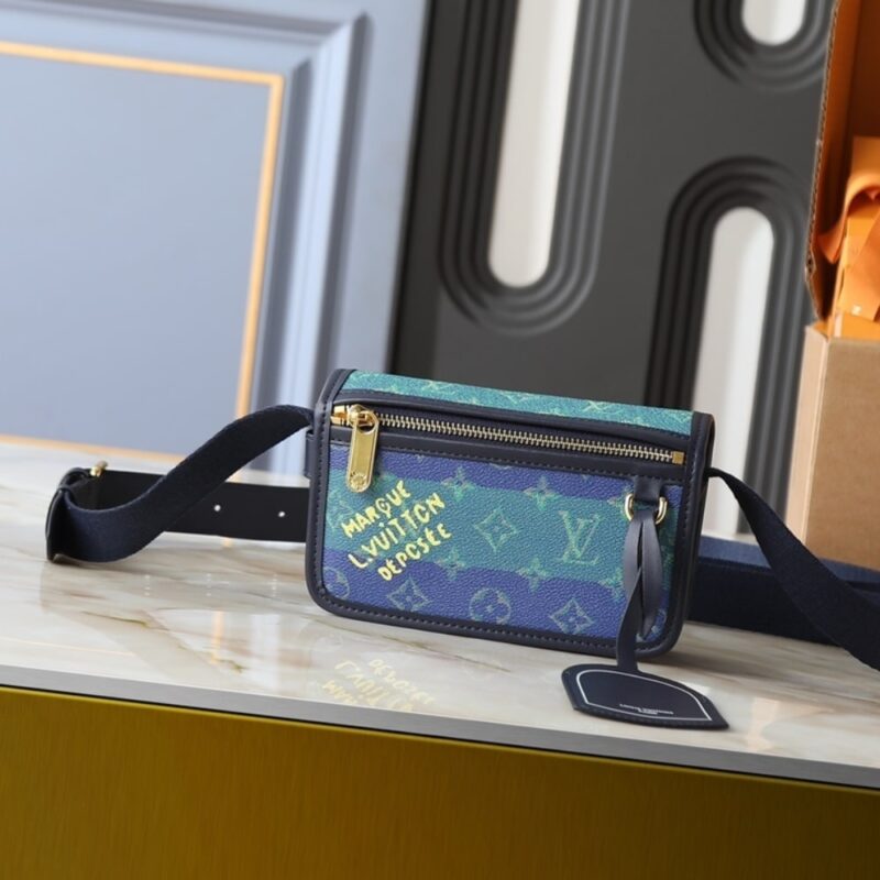 Alternative view of LOUIS VUITTON BOSPHORE WEARABLE WALLET BLUE STRIPES 19CM M15173