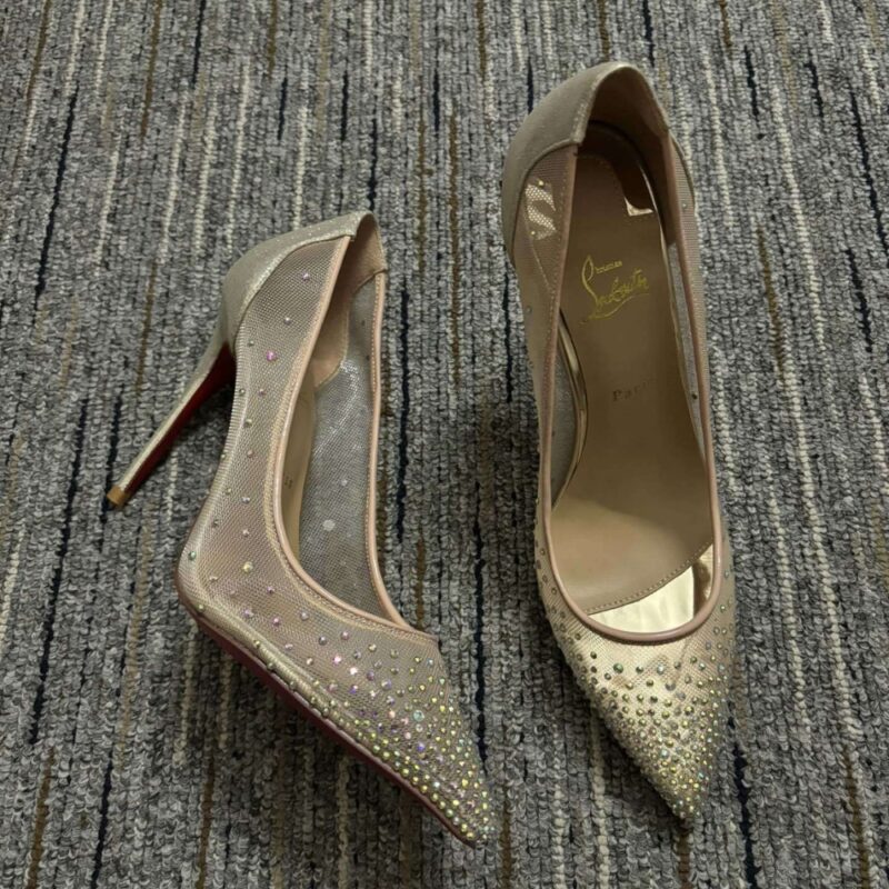 Alternative view of CHRISTIAN LOUBOUTIN FOLLIES STRASS 100 BEIGE 3180466F065