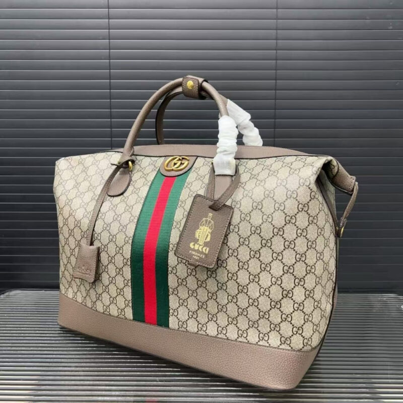 Alternative view of Gucci Savoy Medium Duffle Bag Beige And Dark Brown 43Cm 834469 FAEOI 9746