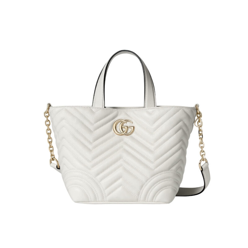 GUCCI BETTY SMALL TOTE BAG WHITE MATELASSE 18CM 847386 AAFA1 9050