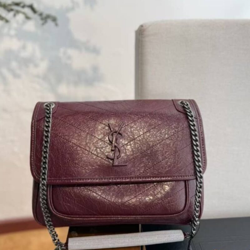 Alternative view of SAINT LAURENT NIKI SHOULDER BAG IN BURGANDY 28CM