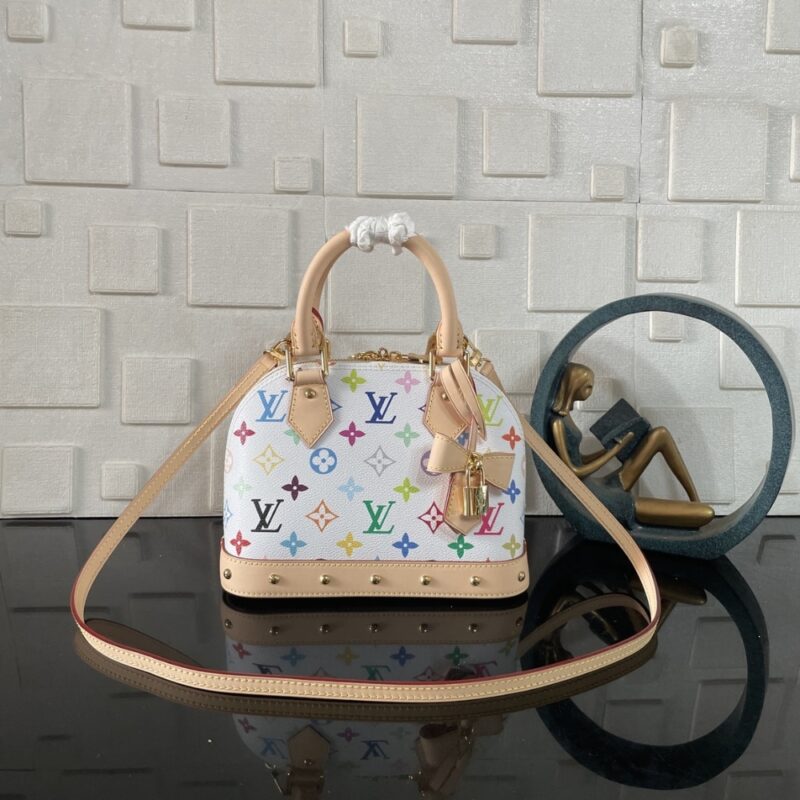 Alternative view of [SUPER VIP 1:1] LOUIS VUITTON X TAKASHI MURAKAMI ALMA BB BAG WHITE MULTICOLOR 23CM M13078