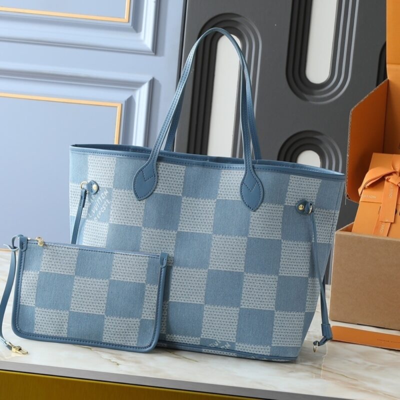 Alternative view of LOUIS VUITTON NEVEREVERFULL DENIM BLUE 31CM N00198