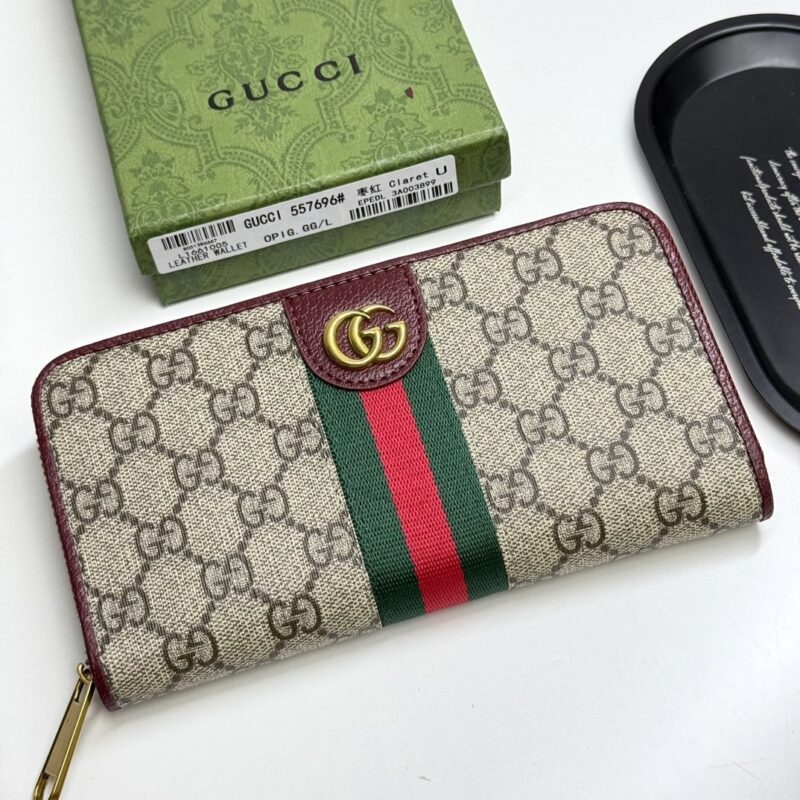 Alternative view of GUCCI OPHIDIA ZIP AROUND WALLET RED 19CM