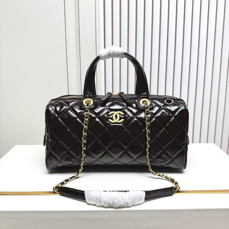 Alternative view of [SUPER VIP 1:1] CHANEL LARGE BOWLING BAG DARK BROWN 31CM AS5579 B20674 94305