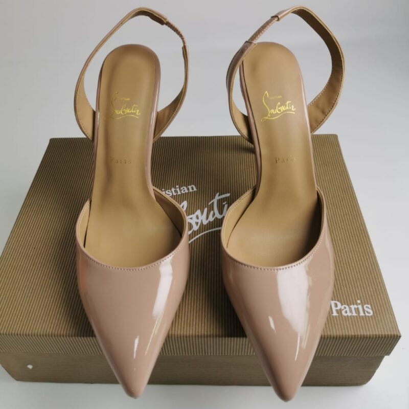 Alternative view of CHRISTIAN LOUBOUTIN APOSTROPHA SLING 80 BEIGE 1240830N295