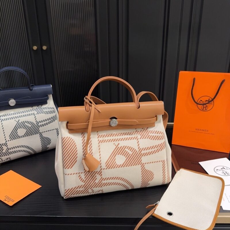 Alternative view of HERMES HERBAG 31 BRIDES DE GALA GOLD VACHE HUNTER AND TOILE BRIDES 31CM