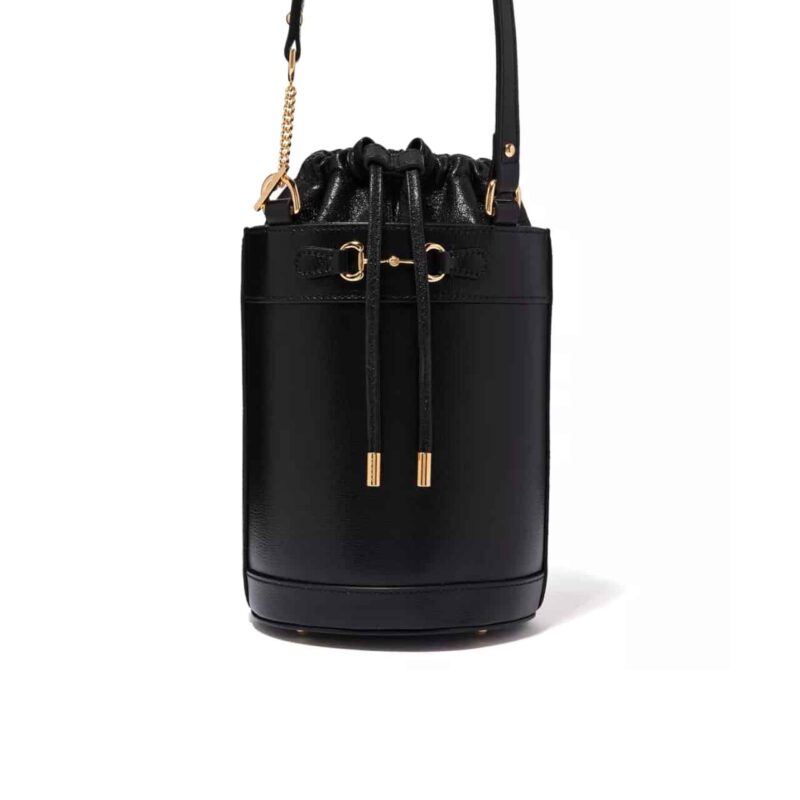GUCCI HORSEBIT 1955 SMALL BUCKET BAG BLACK 16CM 637115 1DBYG 1000