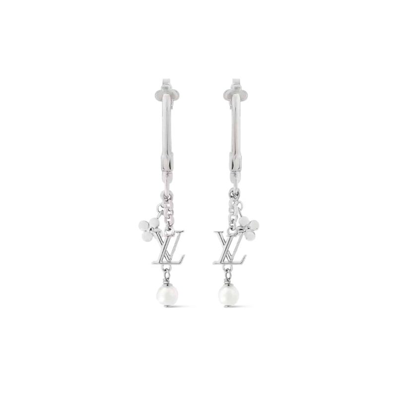 LOUIS VUITTON LV ICONIC HOOK EARRINGS SILVER M02674