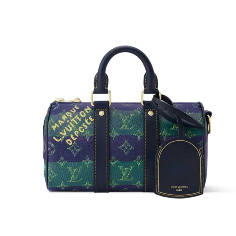 LOUIS VUITTON KEEPALL BANDOULIÈRE 25 BLUE STRIPES 25CM M25786