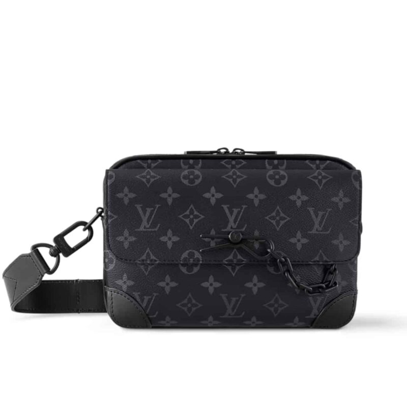 LOUIS VUITTON STEAMER MESSENGER MONOGRAM BLACK 24CM M46795
