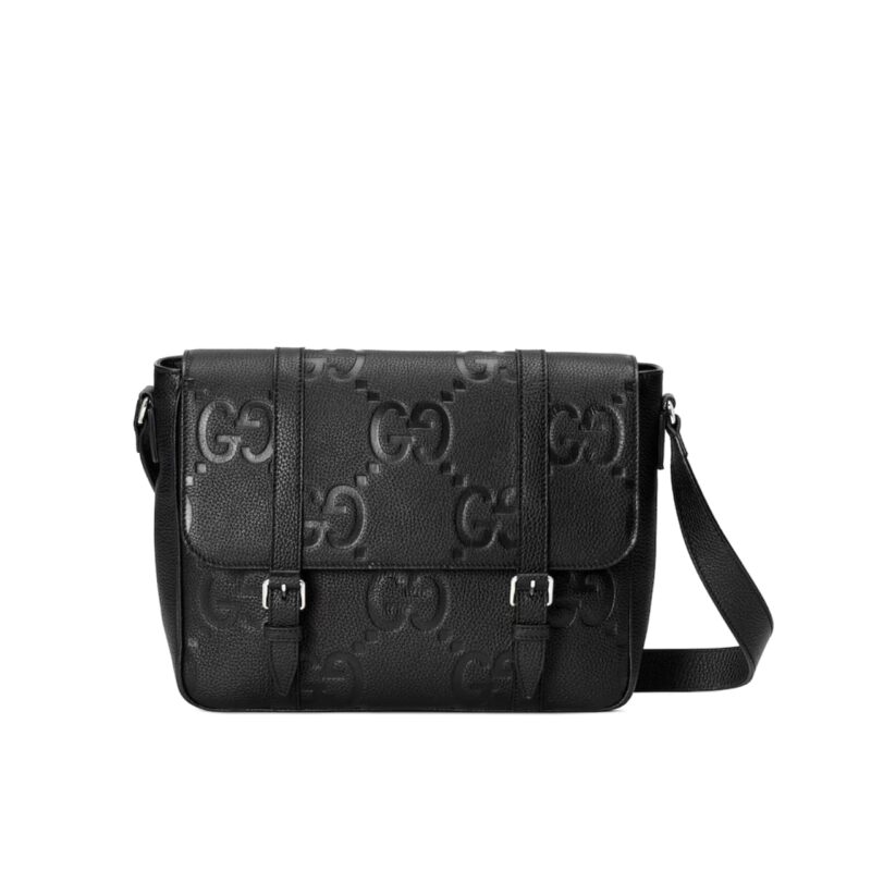 GUCCI GG JUMBO MEDIUM MESSEGER BAG BLACK 31CM 760234 AABY0 1000