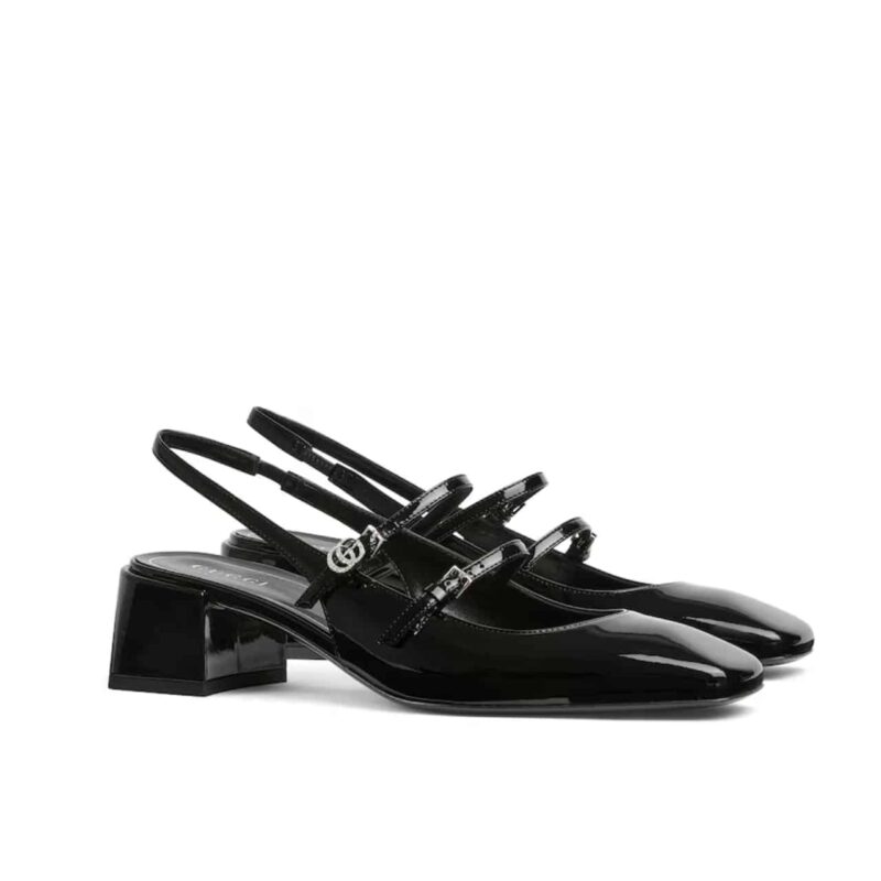 GUCCI WOMEN PUMP WITH DOUBLE G BLACK LEATHER 832474 BNC80 1000
