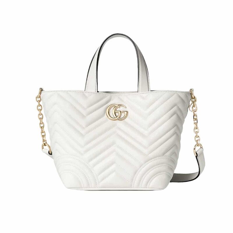 GUCCI BETTY SMALL TOTE BAG WHITE MATELASSE 18CM ‎847386 AAFA1 9050