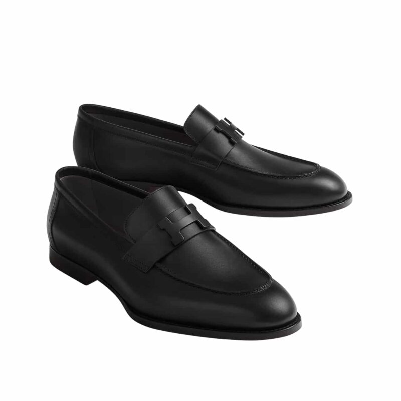 HERMES PARIS LOAFER BLACK WITH BLACK METAL H232903ZA02395