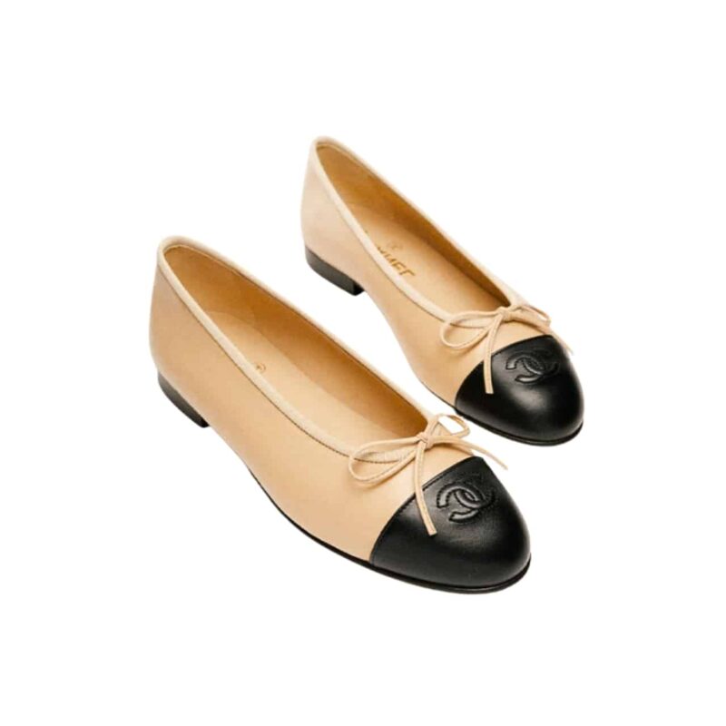 CHANEL BALLERINA BEIGE AND BLACK G02819 X01000 C0204