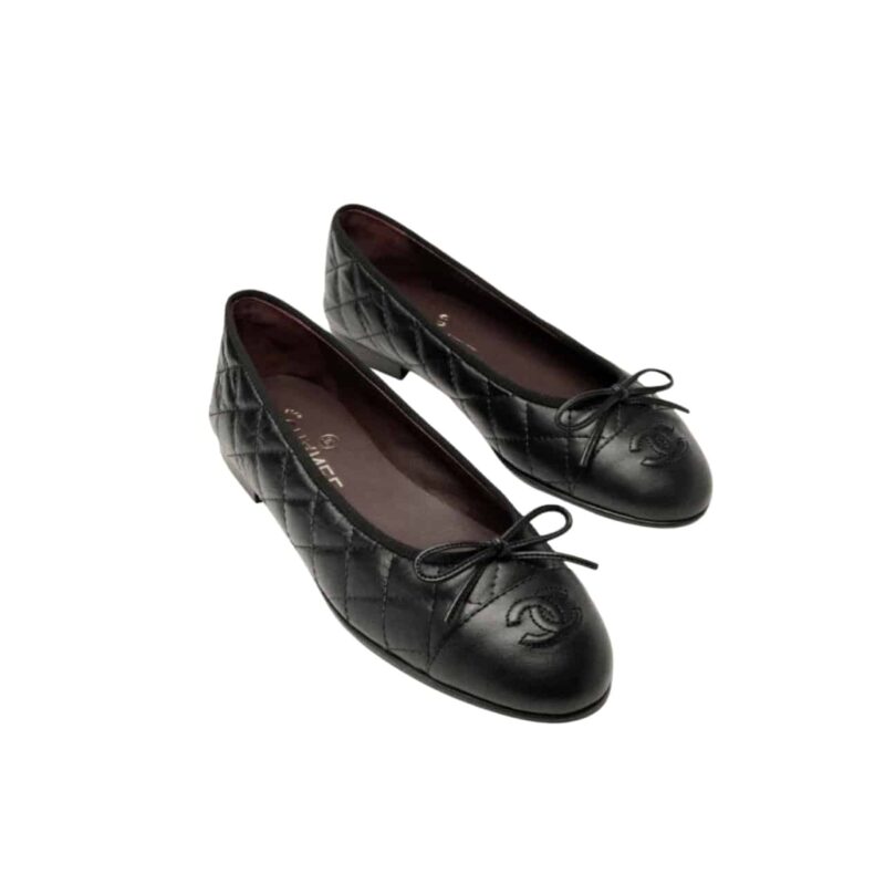 CHANEL BALLERINA BLACK LEATHER G26250 X01725 94305