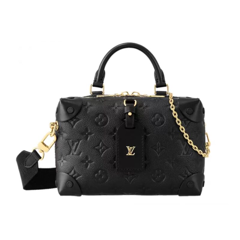 LOUIS VUITTON PETITE MALLE SOUPLE MONOGRAM BAG BLACK 20CM M45393