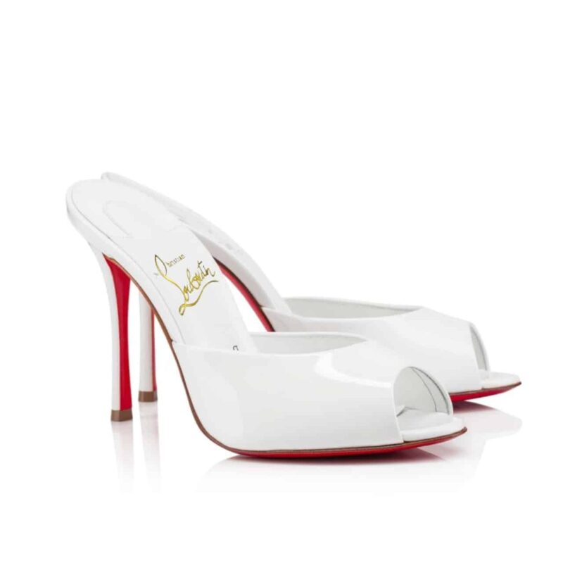 CHRISTIAN LOUBOUTIN ME DOLLY 100 MULES WHITE 1221318W302