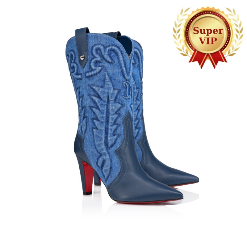 [SUPER VIP 1:1] CHRISTIAN LOUBOUTIN SANTIABOOTY 85 BOOTS DENIM BLUE 32404636603