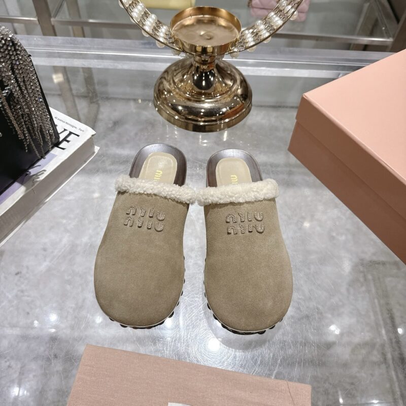 Alternative view of MIUMIU SUEDE CLOGS BEIGE