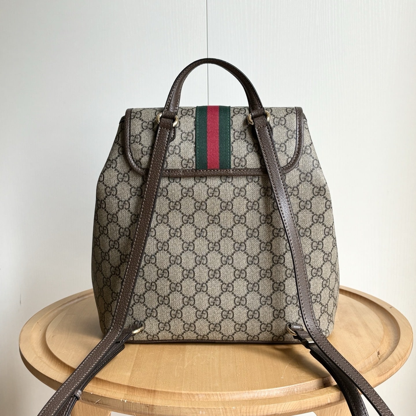 GUCCI OPHIDIA MEDIUM BACKPACK BEIGE AND DARK BROWN 30CM 836855 FAE0J 9867 - Image 4