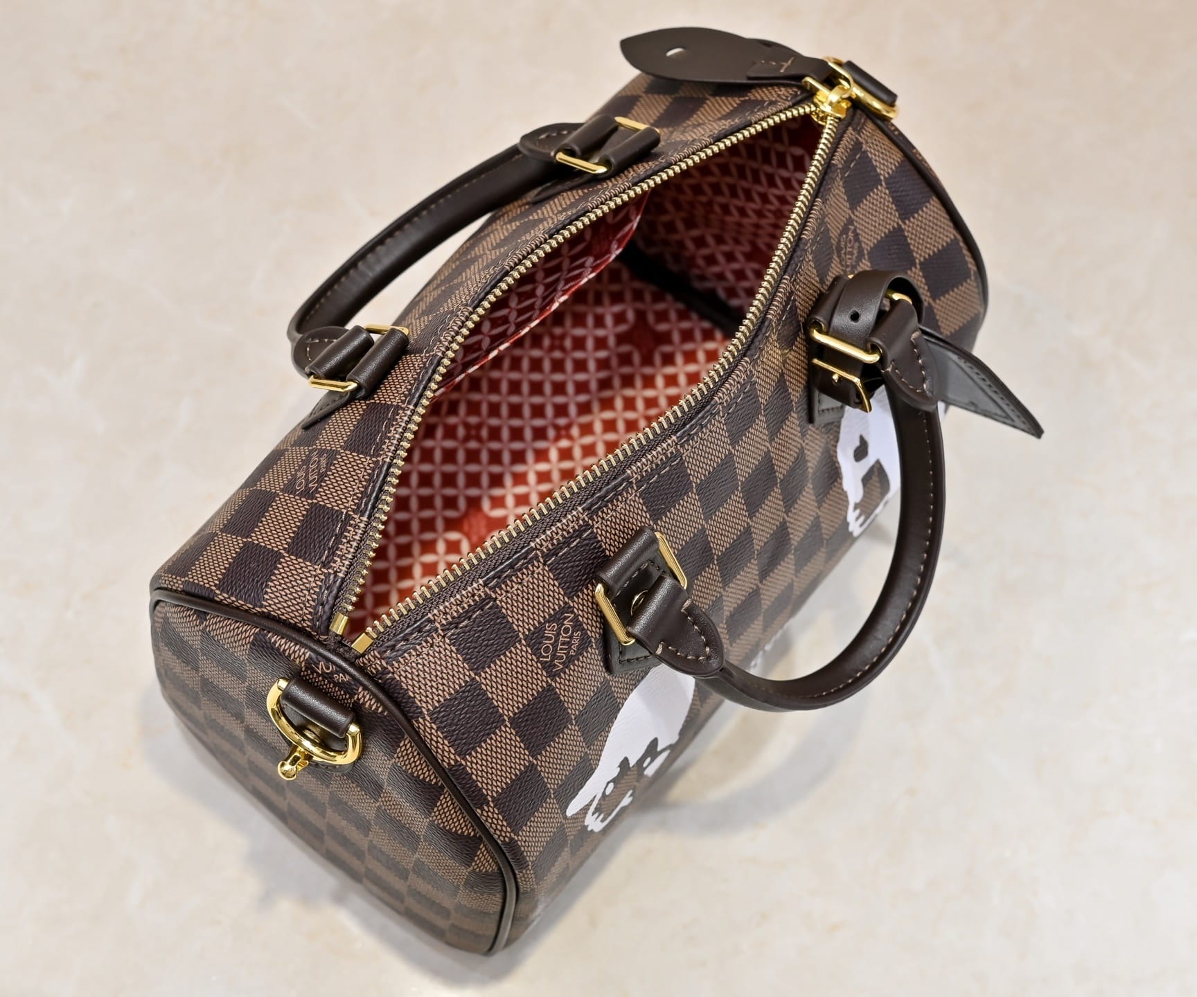 LOUIS VUITTON KEEPALL BANDOULIÈRE 25 DAMIER BROWN 25CM N40772 - Image 9