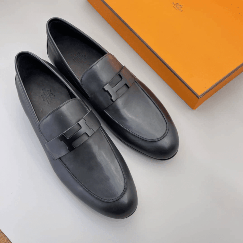 Alternative view of HERMES PARIS LOAFER BLACK WITH BLACK METAL H232903ZA02395