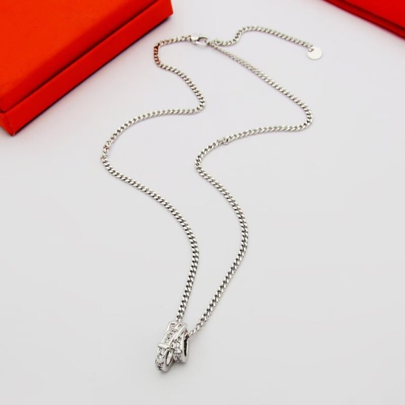 Alternative view of HERMES ETRIVIERE PENDANT NECKLACE WHITE GOLD H124208B 0038