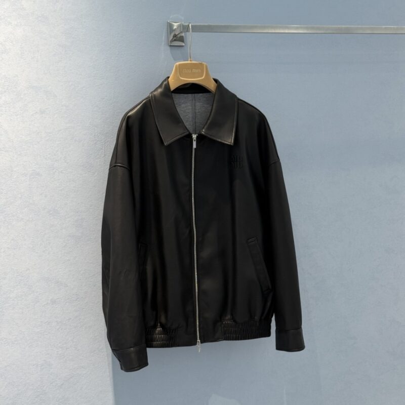 Alternative view of MIUMIU PLONGÉ NAPPA LEATHER JACKET BLACK MPV947 17NH F0002 S OOO