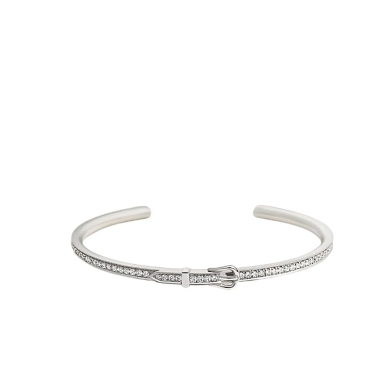 HERMES ETRIVIERE BRACELET WHITE GOLD H124407B 0015
