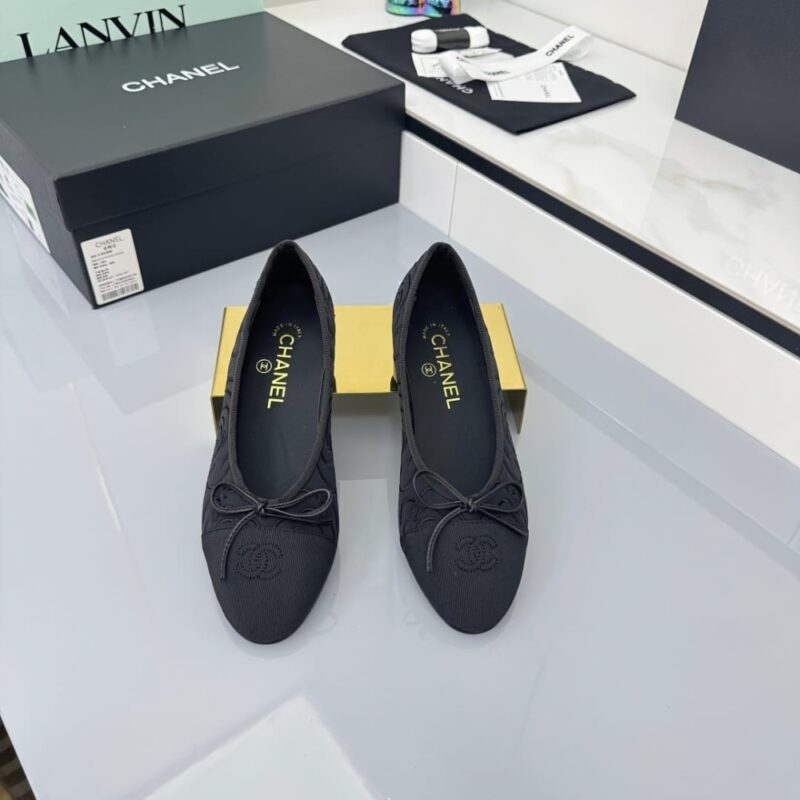 Alternative view of CHANEL BALLET FLATS EMBROIDERED FABRIC AND GROSGRAIN BLACK G02819 B21026 94305