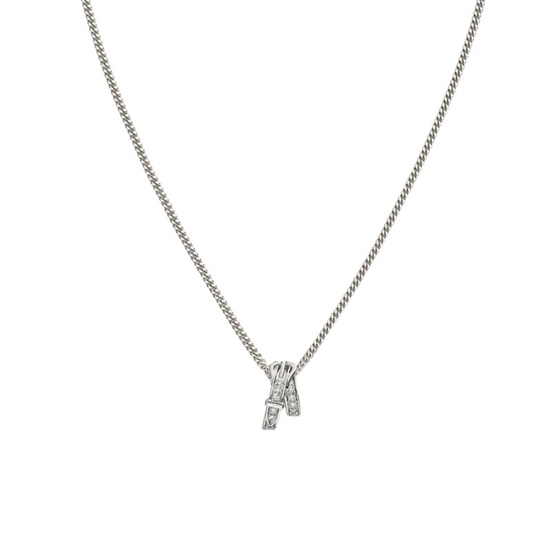 HERMES ETRIVIERE PENDANT NECKLACE WHITE GOLD H124208B 0038