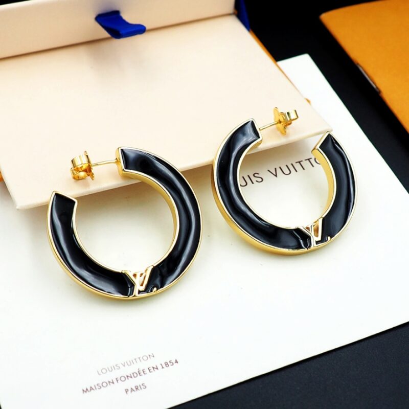 Alternative view of LOUIS VUITTON LV INITIALES EARRINGS BLACK M03026
