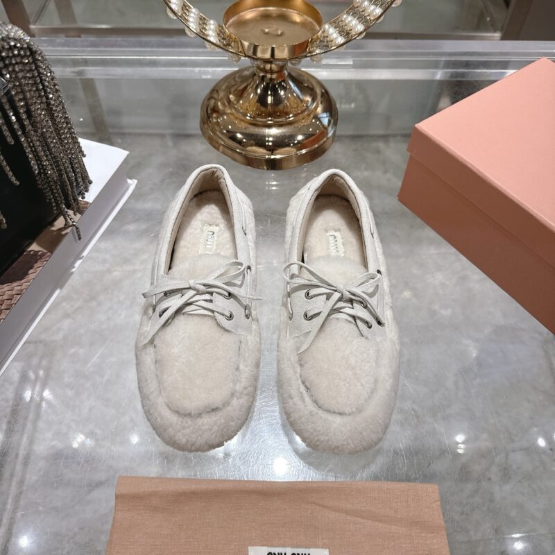 Alternative view of MIUMIU SHEARING LOAFERS NATURAL 5D525E 173 F0018 F 005