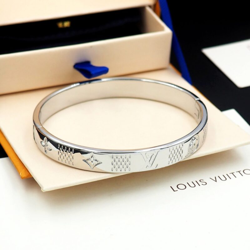 Alternative view of LOUIS VUITTON DAMIER STAPLES BANGLE BRACELET SILVER M1387L