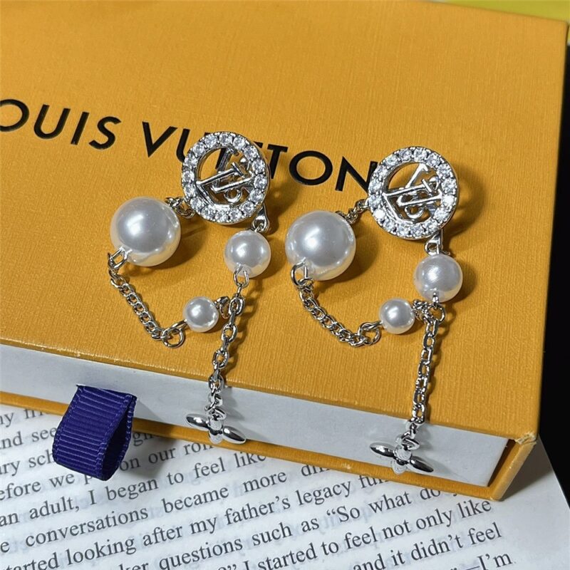 Alternative view of LOUIS VUITTON MIDNIGHT PEARL EARRINGS PALLADIUM M02888