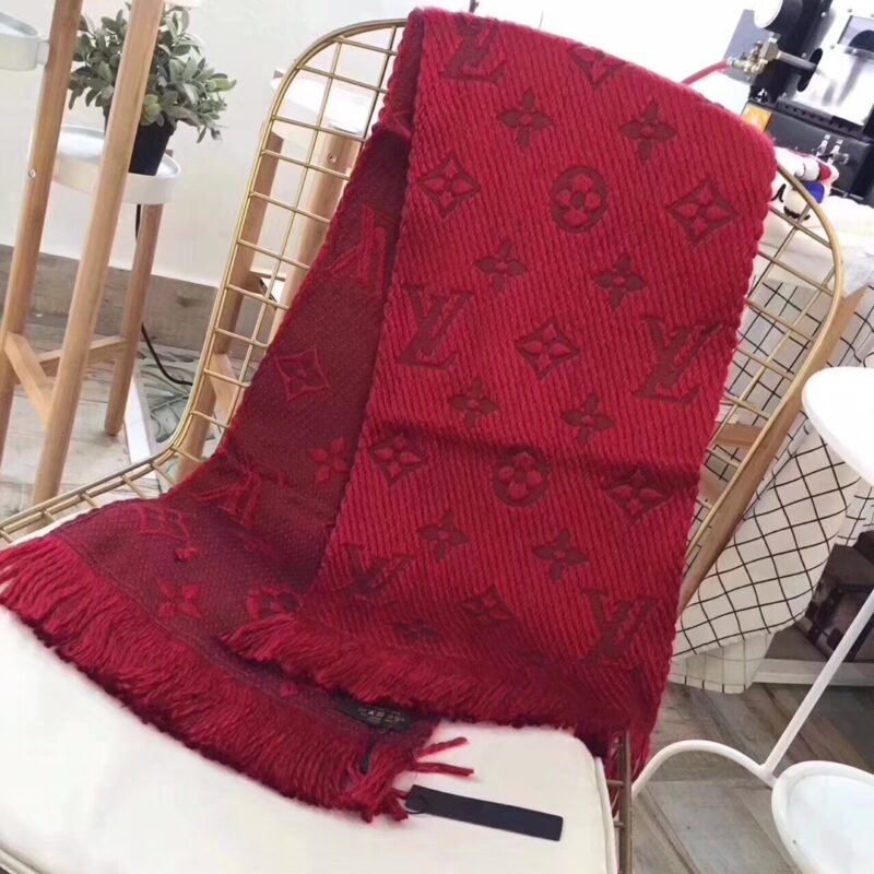 Alternative view of LOUIS VUITTON LOGOMANIA SHINE SCARF RED 180CM M72432