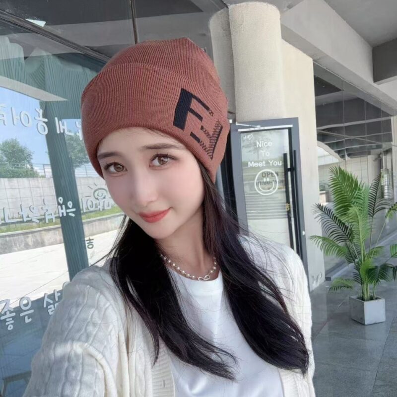 Alternative view of FENDI BEANIE WOOL HAT BROWN