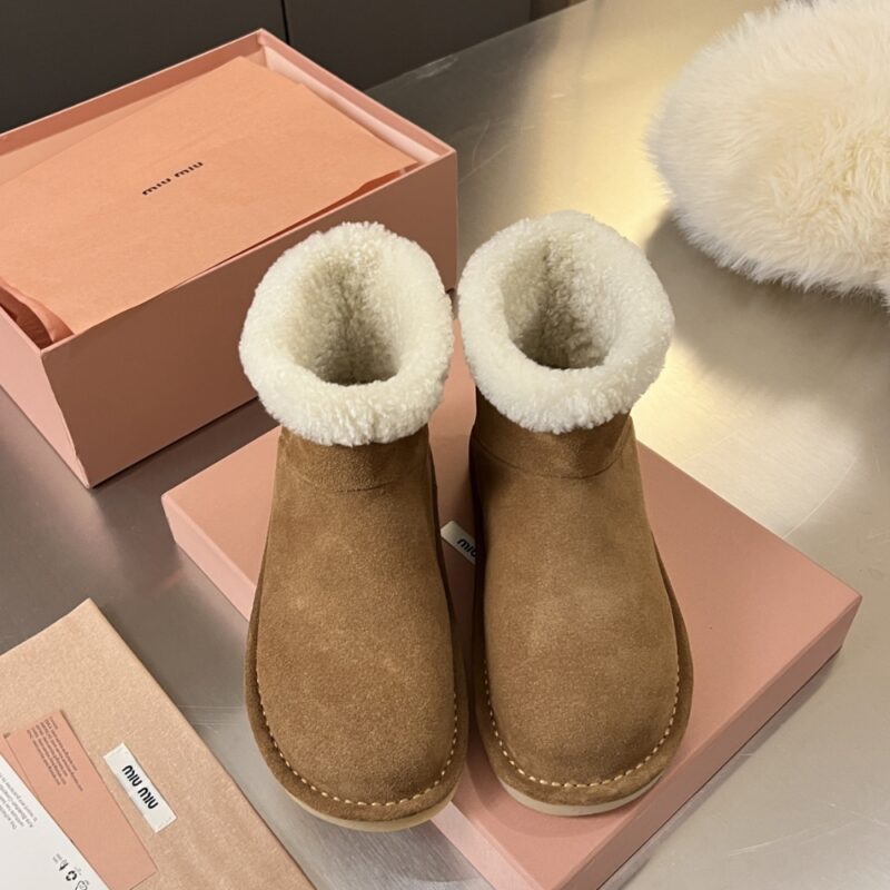 Alternative view of MIUMIU SUEDE AND SHEARLING BOOTIES DARK BROWN 5T515E Z0G F0324 F ZF15