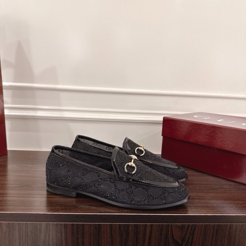 Alternative view of GUCCI WOMEN GG CRYSTAL JORDAAN LOAFER BLACK 835483 FAEQ0 1046