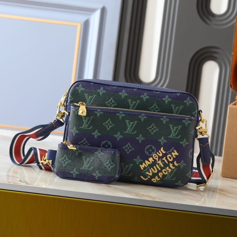 Alternative view of LOUIS VUITTON TRIO MESSENGER BLUE STRIPES 25CM M26026